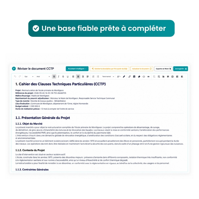 Une base fiable prête à compléter