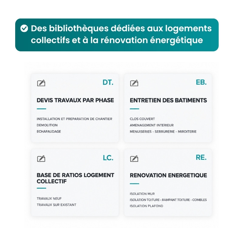 Des bibliothèques dédiées aux logements
collectifs et à la rénovation énergétique