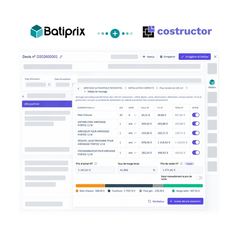 Batiprix Data & Costructor PRO - Par lot - Duo