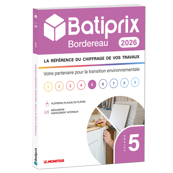 Bordereau 2026 - Volume 5 - Plâtrerie, Menuiserie - Agencement intérieur