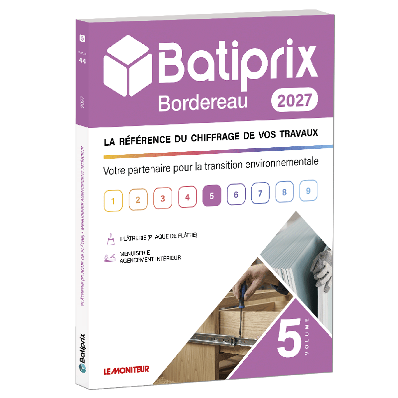 Bordereau 2027 - Volume 5 - Plâtrerie, Menuiserie - Agencement intérieur